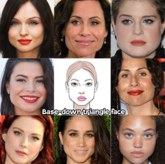 hairstyles for base down triangle faces